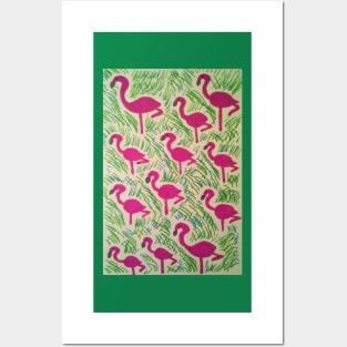 Tropical Flamingos Posters and Art